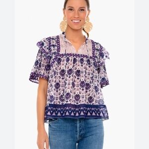 SEA Brigitte Border Pintuck Top